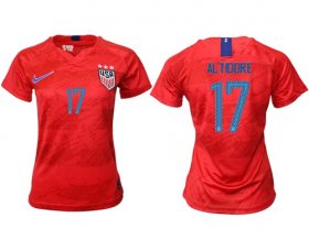 Wholesale Cheap Women\'s USA #17 Altidore Away Soccer Country Jersey