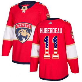 Wholesale Cheap Adidas Panthers #11 Jonathan Huberdeau Red Home Authentic USA Flag Stitched NHL Jersey