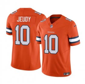 Wholesale Cheap Men\'s Denver Broncos #10 Jerry Jeudy Orange 2023 F.U.S.E. Vapor Untouchable Football Stitched Jersey