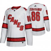 Wholesale Cheap Carolina Hurricanes #86 Teuvo Teravainen Men's 2019-20 Away Authentic Player White Stitched NHL Jersey