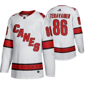 Wholesale Cheap Carolina Hurricanes #86 Teuvo Teravainen Men\'s 2019-20 Away Authentic Player White Stitched NHL Jersey