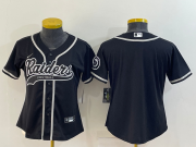 Wholesale Cheap Women's Las Vegas Raiders Blank Black With Patch Cool Base Stitched Baseball Jersey