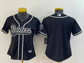 Wholesale Cheap Women\'s Las Vegas Raiders Blank Black With Patch Cool Base Stitched Baseball Jersey