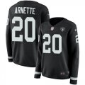 Wholesale Cheap Nike Raiders #20 Damon Arnette Black Team Color Women's Stitched NFL Limited Therma Long Sleeve Jersey