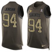 Wholesale Cheap Nike Saints #94 Cameron Jordan Green Men's Stitched NFL Limited Salute To Service Tank Top Jersey