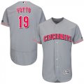 Wholesale Cheap Reds #19 Joey Votto Grey Flexbase Authentic Collection Stitched MLB Jersey