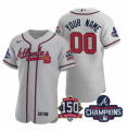 Wholesale Cheap Men's Grey Atlanta Braves ACTIVE PLAYER Custom 2021 World Series Champions With 150th Anniversary Flex Base Stitched Jersey