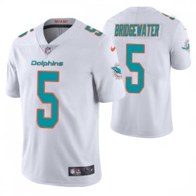 Wholesale Cheap Men\'s Miami Dolphins #5 Teddy Bridgewater White Vapor Untouchable Limited Stitched Football Jersey