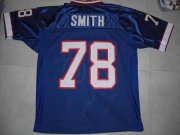Wholesale Cheap Mitchell & Ness Bills #78 Bruce Smith Blue 35th Anniversary Patch Stitched Throwback NFL Jersey