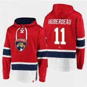 Wholesale Cheap Men's Florida Panthers #11 Jonathan Huberdeau Red Ageless Must-Have Lace-Up Pullover Hoodie