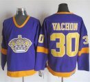 Wholesale Cheap Kings #30 Rogie Vachon Purple/Yellow CCM Throwback Stitched NHL Jersey