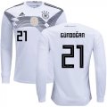 Wholesale Cheap Germany #21 Gundogan White Home Long Sleeves Soccer Country Jersey