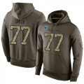 Wholesale Cheap NFL Men's Nike Dallas Cowboys #77 Tyron Smith Stitched Green Olive Salute To Service KO Performance Hoodie