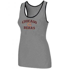Wholesale Cheap Women\'s Nike Chicago Bears Heart & Soul Tri-Blend Racerback Stretch Tank Top Light Grey