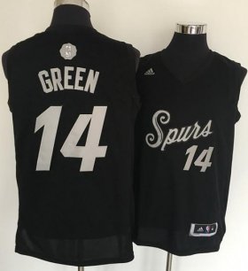 Wholesale Cheap Men\'s San Antonio Spurs #14 Danny Green adidas Black 2016 Christmas Day Stitched NBA Swingman Jersey