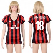 Wholesale Cheap Women's AC Milan #18 Montolivo Home Soccer Club Jersey