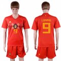 Wholesale Cheap Belgium #9 Lukaku Red Soccer Country Jersey