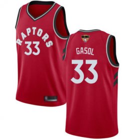 Wholesale Cheap Raptors #33 Marc Gasol Red 2019 Finals Bound Basketball Swingman Icon Edition Jersey
