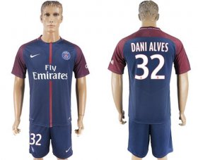 Wholesale Cheap Paris Saint-Germain #32 Dani Alves Home Soccer Club Jersey