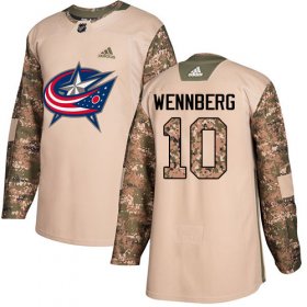 Wholesale Cheap Adidas Blue Jackets #10 Alexander Wennberg Camo Authentic 2017 Veterans Day Stitched NHL Jersey