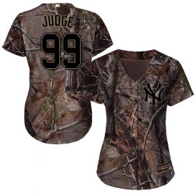 Wholesale Cheap Yankees #99 Aaron Judge Camo Realtree Collection Cool Base Women\'s Stitched MLB Jersey