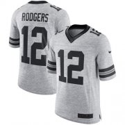 Wholesale Cheap Nike Packers #12 Aaron Rodgers Gray Men's Stitched NFL Limited Gridiron Gray II Jersey