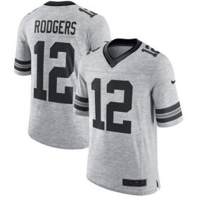 Wholesale Cheap Nike Packers #12 Aaron Rodgers Gray Men\'s Stitched NFL Limited Gridiron Gray II Jersey