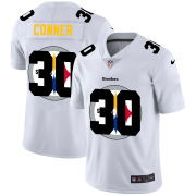 Wholesale Cheap Pittsburgh Steelers #30 James Conner White Men's Nike Team Logo Dual Overlap Limited NFL Jersey