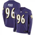 Wholesale Cheap Nike Ravens #96 Domata Peko Sr Purple Team Color Youth Stitched NFL Limited Therma Long Sleeve Jersey