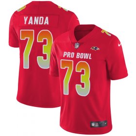 Wholesale Cheap Nike Ravens #73 Marshal Yanda Red Men\'s Stitched NFL Limited AFC 2019 Pro Bowl Jersey