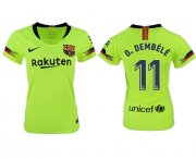 Wholesale Cheap Women's Barcelona #11 O.Dembele Away Soccer Club Jersey