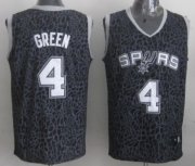 Wholesale Cheap San Antonio Spurs #4 Danny Green Black Leopard Print Fashion Jersey
