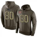 Wholesale Cheap NFL Men's Nike San Francisco 49ers #80 Jerry Rice Stitched Green Olive Salute To Service KO Performance Hoodie