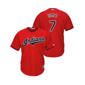 Wholesale Cheap Indians #7 Yan Gomes Scarlet Alternate 2019 Cool Base Stitched MLB Jersey