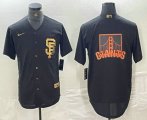 Cheap Men's San Francisco Giants Team Big Logo Black Gold Cool Base Stitched Baseball Jersey