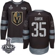 Wholesale Cheap Adidas Golden Knights #35 Oscar Dansk Black 1917-2017 100th Anniversary 2018 Stanley Cup Final Stitched NHL Jersey