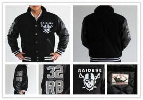 Wholesale Cheap Mitchell And Ness NFL Las Vegas Raiders #32 Marcus Allen Authentic Wool Jacket