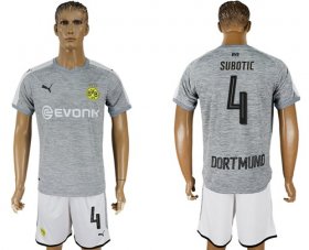Wholesale Cheap Dortmund #4 Subotic Grey Soccer Club Jersey