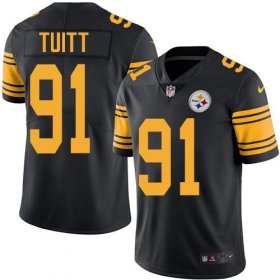Wholesale Cheap Nike Steelers #91 Stephon Tuitt Black Men\'s Stitched NFL Limited Rush Jersey