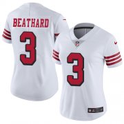 Wholesale Cheap Nike 49ers #3 C.J. Beathard White Rush Women's Stitched NFL Vapor Untouchable Limited Jersey