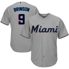 Wholesale Cheap Marlins #9 Lewis Brinson Grey Cool Base Stitched Youth MLB Jersey