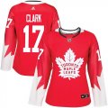 Wholesale Cheap Adidas Maple Leafs #17 Wendel Clark Red Team Canada Authentic Women's Stitched NHL Jersey
