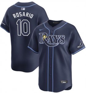 Cheap Men\'s Tampa Bay Rays #10 Amed Rosario Navy Away Limited Stitched Baseball Jersey