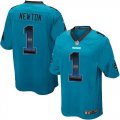 Wholesale Cheap Nike Panthers #1 Cam Newton Blue Alternate Men's Stitched NFL Limited Strobe Jersey