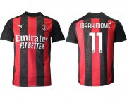 Wholesale Cheap Men 2020-2021 club AC milan home aaa version 11 red Soccer Jerseys