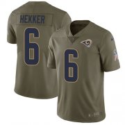 Wholesale Cheap Nike Rams #6 Johnny Hekker Olive Youth Stitched NFL Limited 2017 Salute to Service Jersey