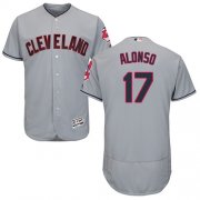 Wholesale Cheap Indians #17 Yonder Alonso Grey Flexbase Authentic Collection Stitched MLB Jersey