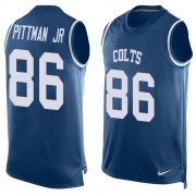 Wholesale Cheap Nike Colts #86 Michael Pittman Jr. Royal Blue Team Color Men's Stitched NFL Limited Tank Top Jersey