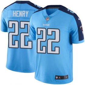 Wholesale Cheap Nike Titans #22 Derrick Henry Light Blue Men\'s Stitched NFL Limited Rush Jersey