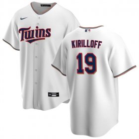 Cheap Men\'s Minnesota Twins #19 Alex Kirilloff White Cool Base Stitched Baseball Jersey